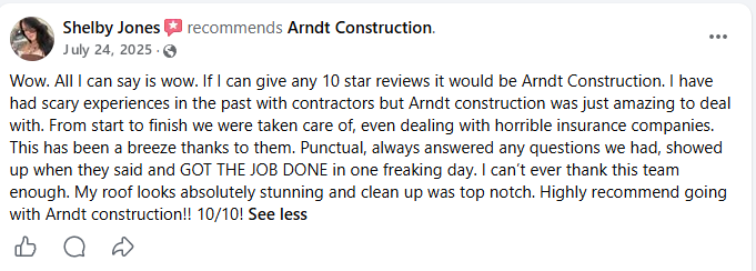 Shelby Jones recommends Arndt Construction
