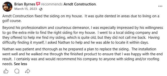 Brian Byrnes recommends Arndt Construction