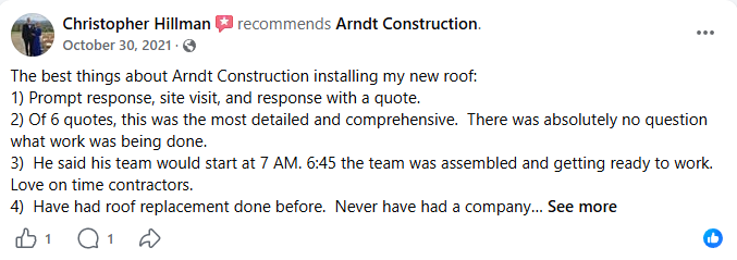 Christopher Hillman recommends Arndt Construction