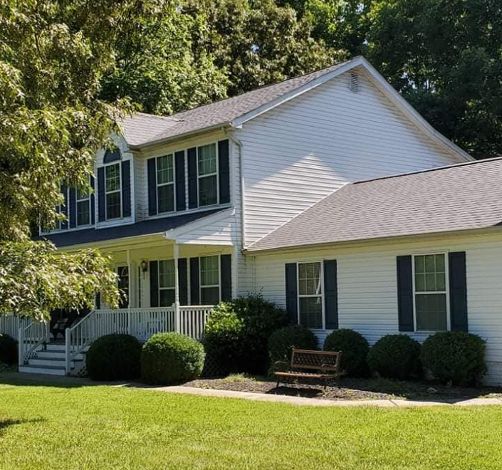 Two-story Colonial home with new architectural shingle roof